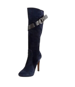 Givenchy Runway Navy Suede Boots sz 38